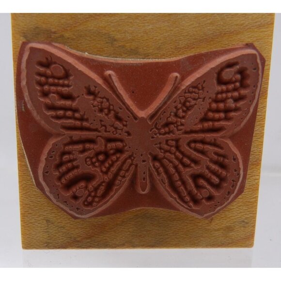 Butterfly Rubber Stamp By Comotion Vintage 1982 1.75"x1.75" - Picture 2 of 3